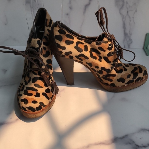 Coach Leopard Calf Hair Tullah Heels Booties Size 8.5B - Picture 14 of 14